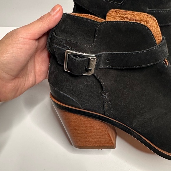 Rag & Bone Women's Fashion Boots with Heels Buckles Black Suede Size 38 - Picture 4 of 12